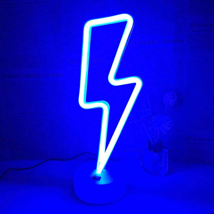 Lightning Bolt Neon Sign - Simple Single Bolt Wall Light, Clean LED Accent for Minimalist Bedroom or Office
