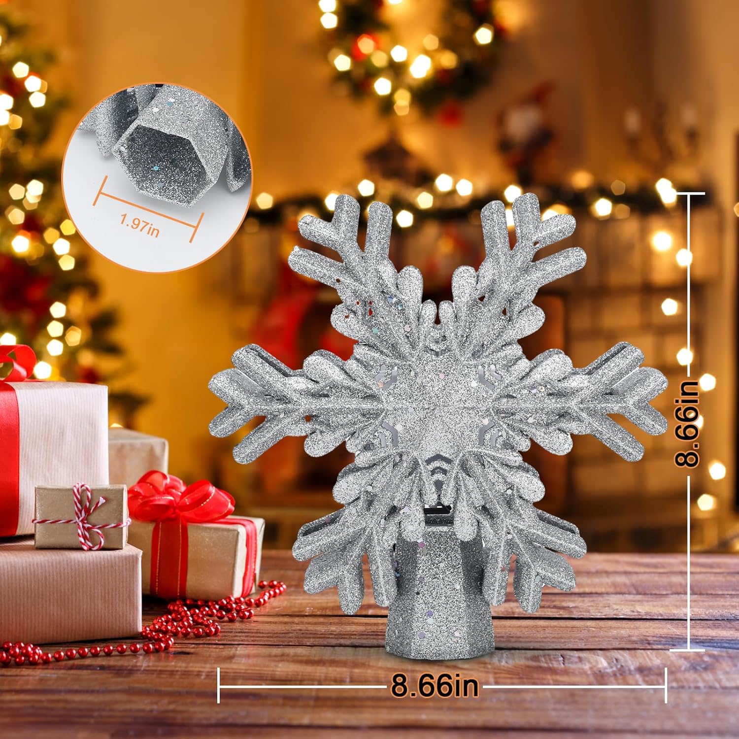 LightOfTree Rotating Snowflake Light Topper – Christmas Gift for Parents & Friends, Festive Presentation Box