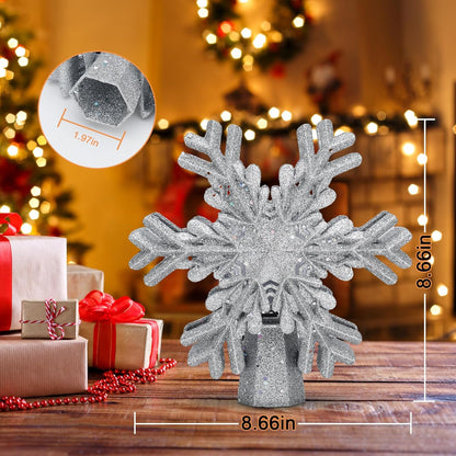 LightOfTree Rotating Snowflake Light Topper – Christmas Gift for Parents & Friends, Festive Presentation Box