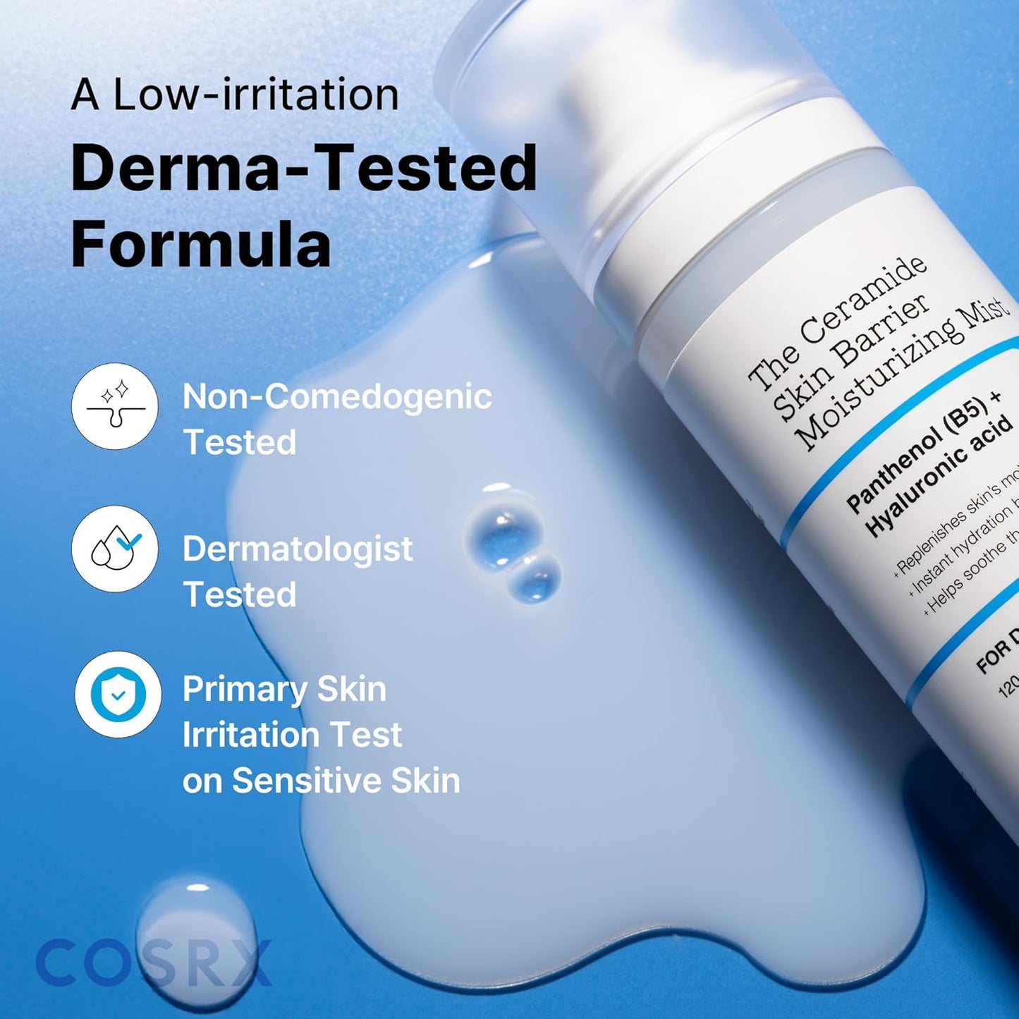 lightweight, non-sticky milky toner texture suitable for use under or over makeup