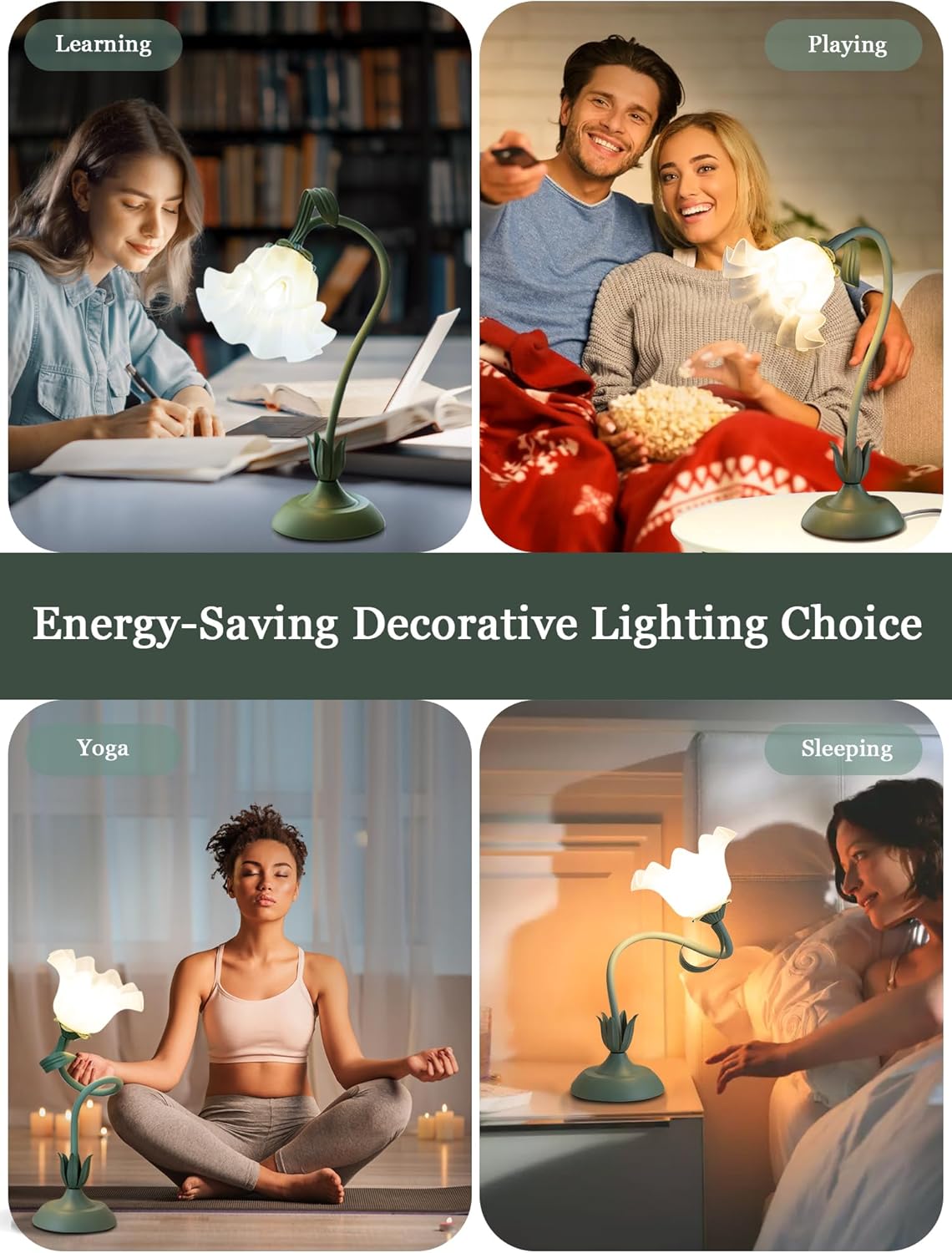 Lily Branch LED Desk Lamp – Adjustable 3-Color Temperature Task Lighting for Home Office Focus and College Dorm Study Sessions