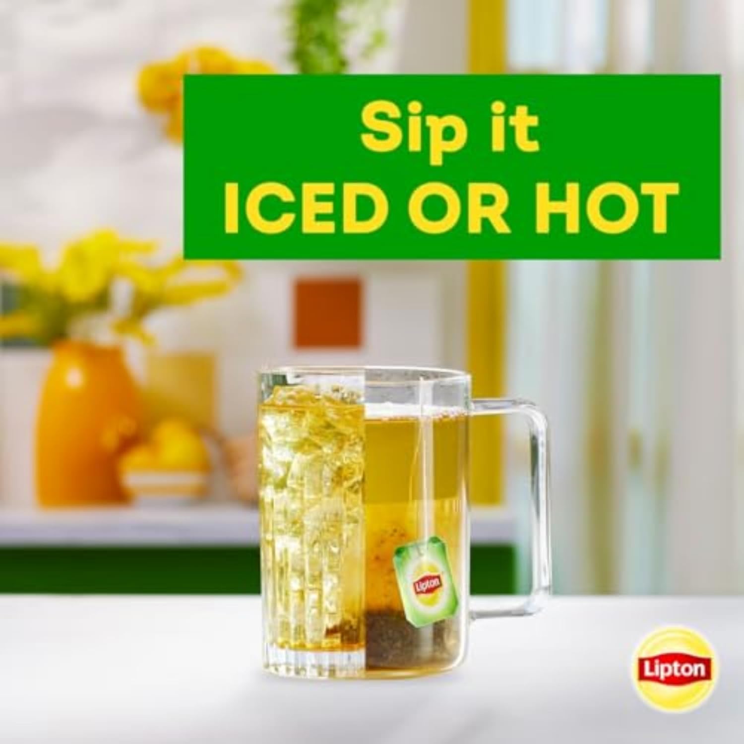 Lipton Peach Green Tea Bags – Refreshing Iced Tea Pitcher for Backyard Entertaining, 20 Bags