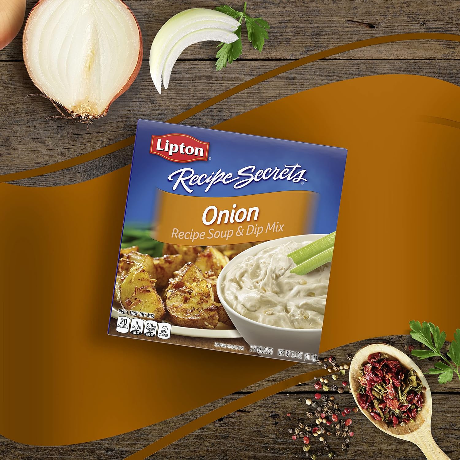 Lipton Recipe Secrets Onion Soup and Dip Mix – Portable Pantry Pack for Camping Trips and RV Kitchens