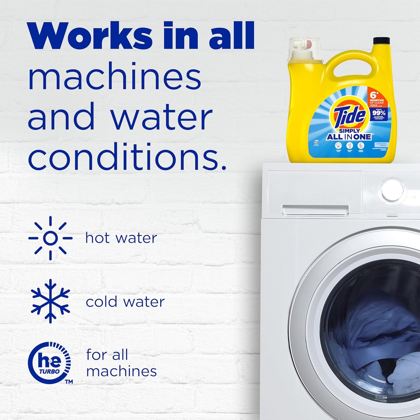 liquid detergent format that dissolves easily in standard and he machines