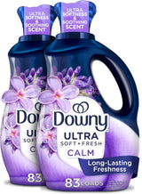 Downy Infusions CALM Fabric Softener Lavender Vanilla – Self-Care Laundry Ritual for Bedroom Linens, 56 Fl Oz Pack of 2