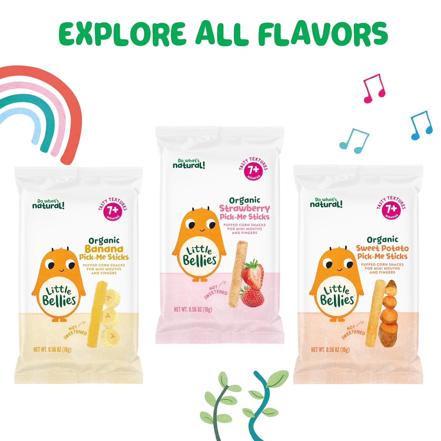 Little Bellies Organic Strawberry Pick-Me Sticks – Organic No-Added-Sugar Baby Snack for Clean Eating