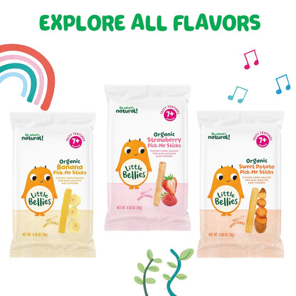 Little Bellies Organic Strawberry Pick-Me Sticks – Organic No-Added-Sugar Baby Snack for Clean Eating