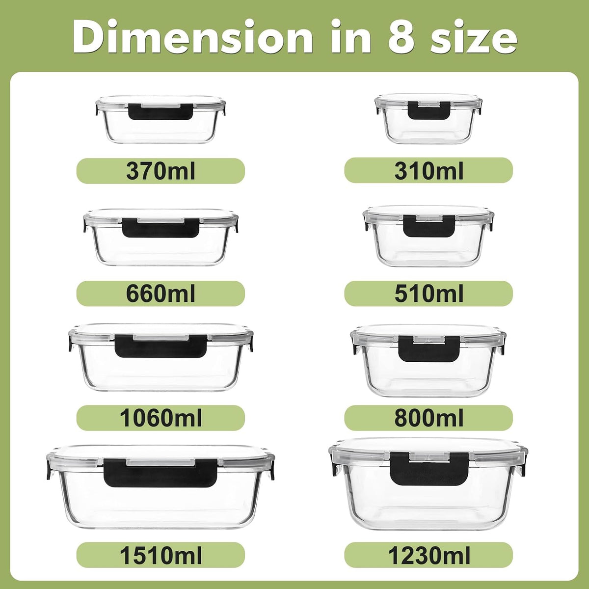 Liuruiyu Borosilicate Glass Meal Prep Set – Clean-Lined Stackable Containers for a Less-Is-More Home Aesthetic