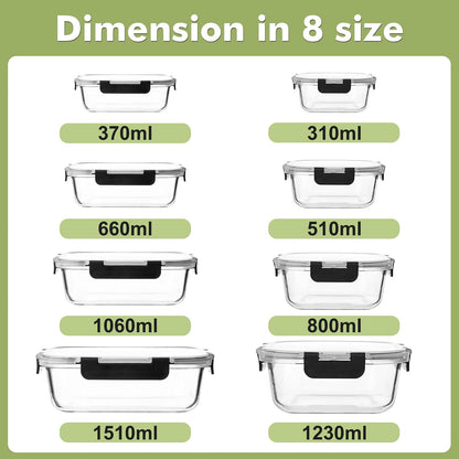 Liuruiyu Borosilicate Glass Meal Prep Set – Clean-Lined Stackable Containers for a Less-Is-More Home Aesthetic