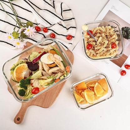 Liuruiyu Borosilicate Glass Meal Prep Set – Clean-Lined Stackable Containers for a Less-Is-More Home Aesthetic