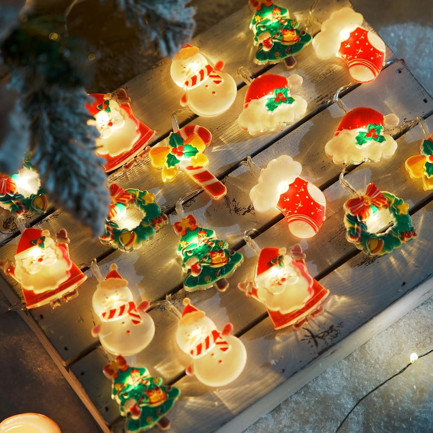 LOLStar Christmas Lights – Simple Warm White String Lights with Subtle Holiday Accents for Clean Scandinavian Style Decor