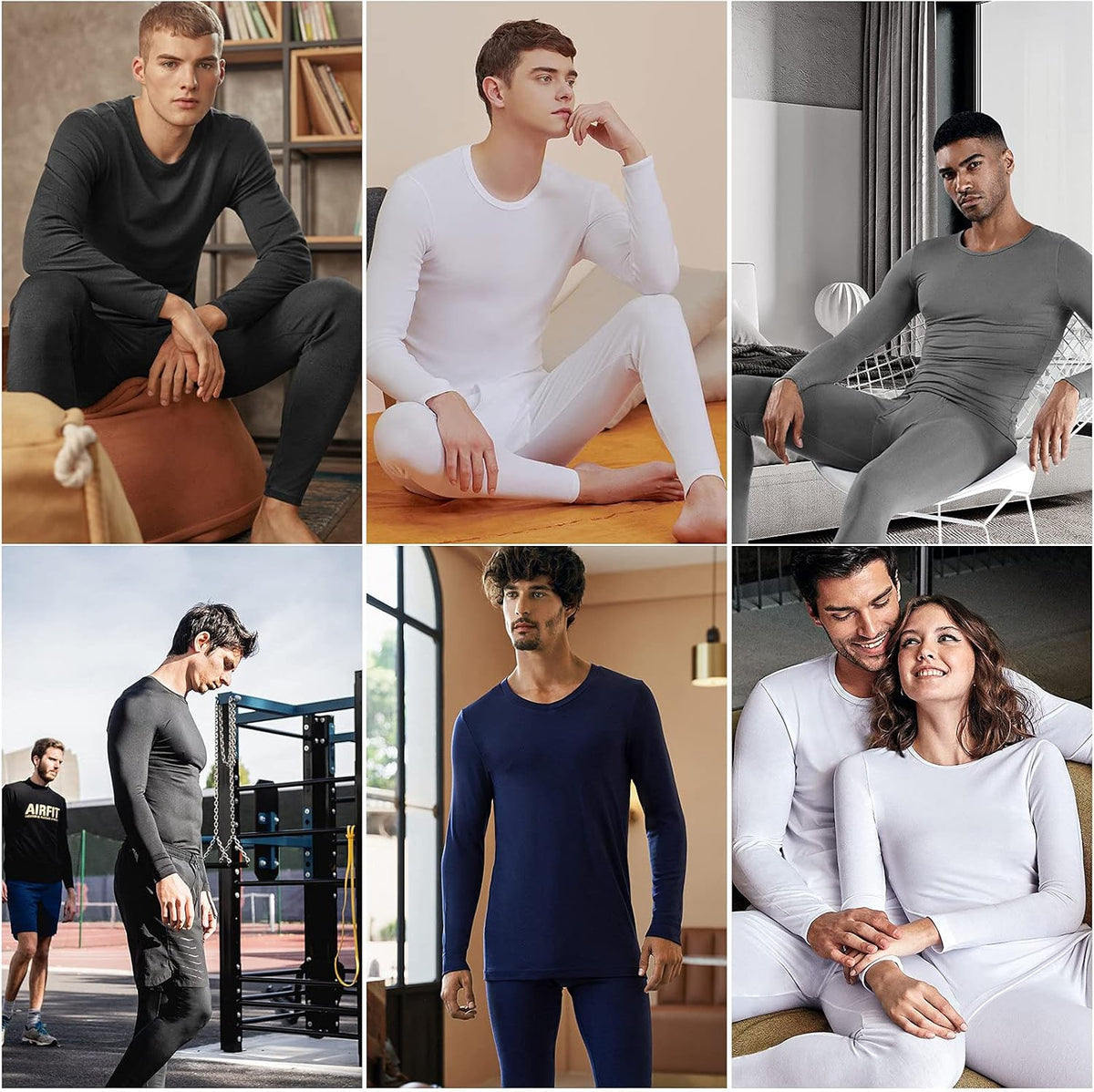 Long Johns Thermal Set Men – No-Bulk Fleece Lined Layer for Safer Winter Driving and Shoveling