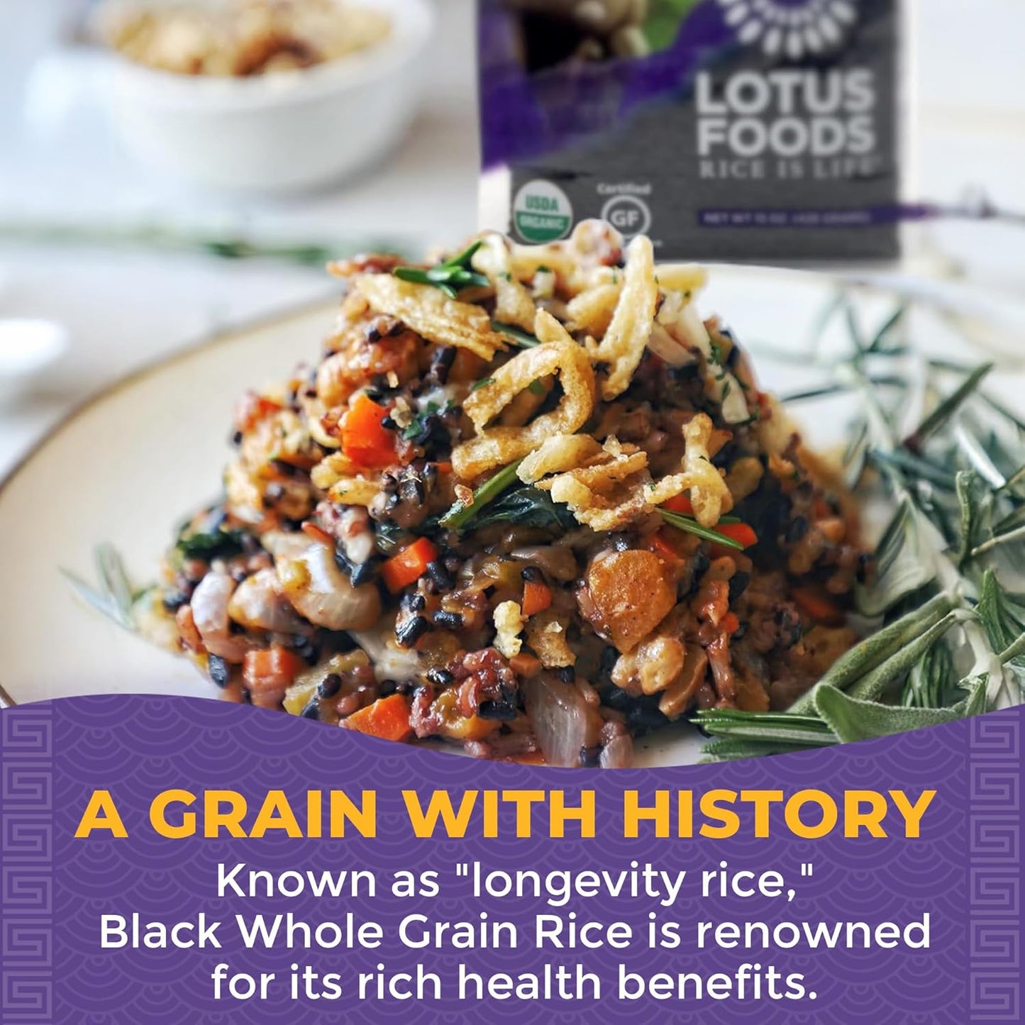 Lotus Foods Organic Forbidden Rice – Antioxidant-Rich Heirloom Grain for Clean-Eating Wellness Bowls and Mindful Meal Prep