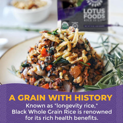 Lotus Foods Organic Forbidden Rice – Antioxidant-Rich Heirloom Grain for Clean-Eating Wellness Bowls and Mindful Meal Prep