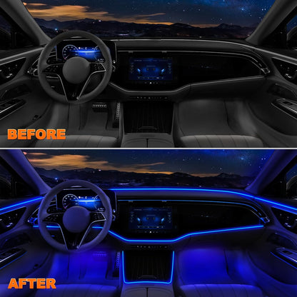 Lotus Lantern RGB Interior Car Lights – Creative Valentine's Day Gift for Him/Her, 16M Color Fiber Optic Ambient Kit