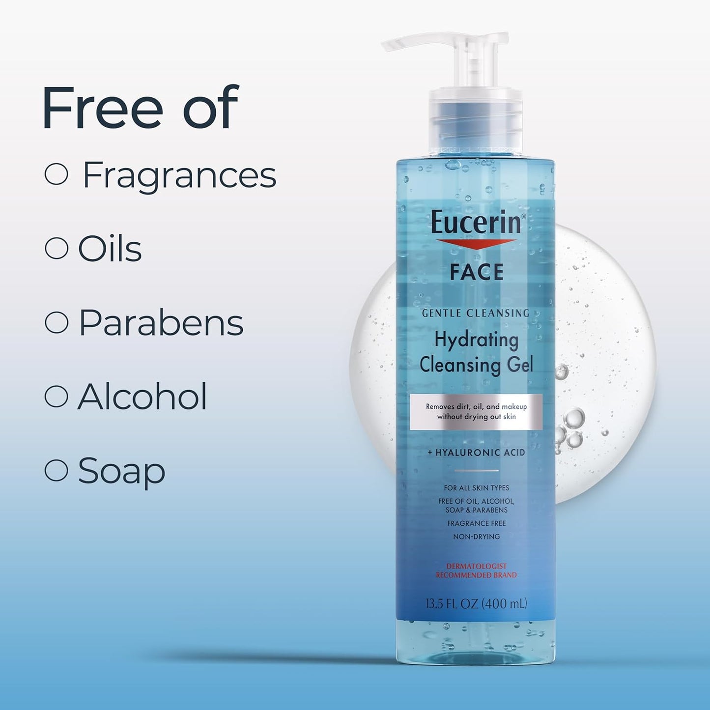 low-lather gel texture suitable for all skin types including sensitive skin