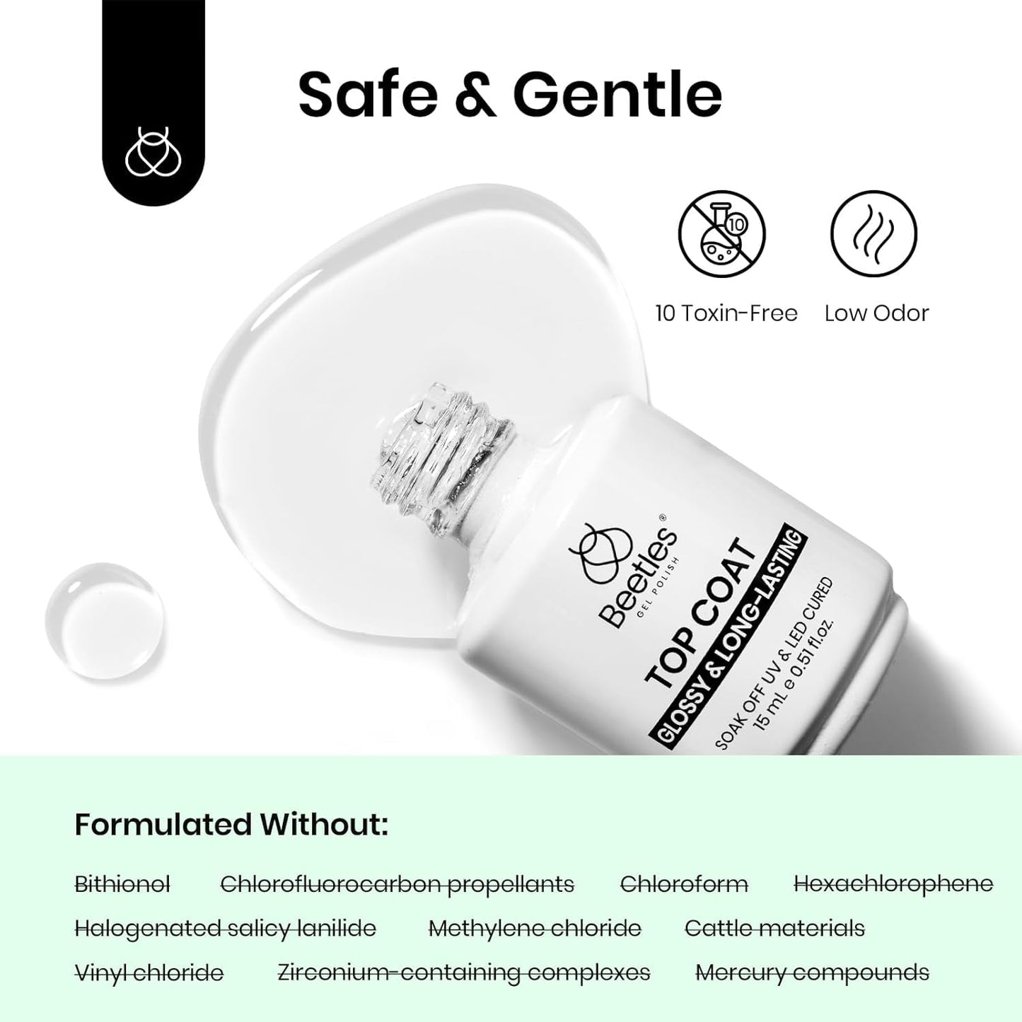 low-odor, safe-ingredient, beginner-friendly composition with hema-free options in select variants