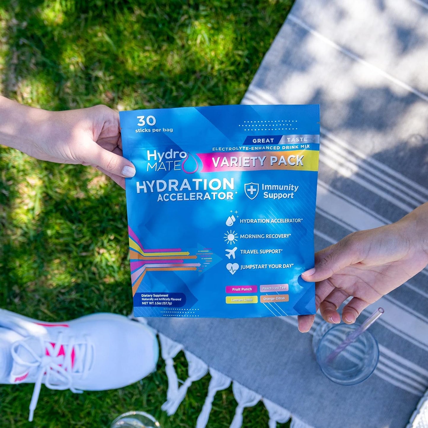 low-sugar electrolyte blend with only 10 calories per serving