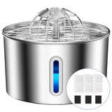 Pet Galaxy Stainless Steel Cat Fountain - Clean-Lined Hydration for Modern Kitchens, 74oz Uncluttered Design