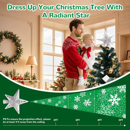Lumabelle 3D Glitter Star Tree Topper – Calming Holiday Bedtime Ambiance for Bedroom Wind-Down and Relaxation Rituals