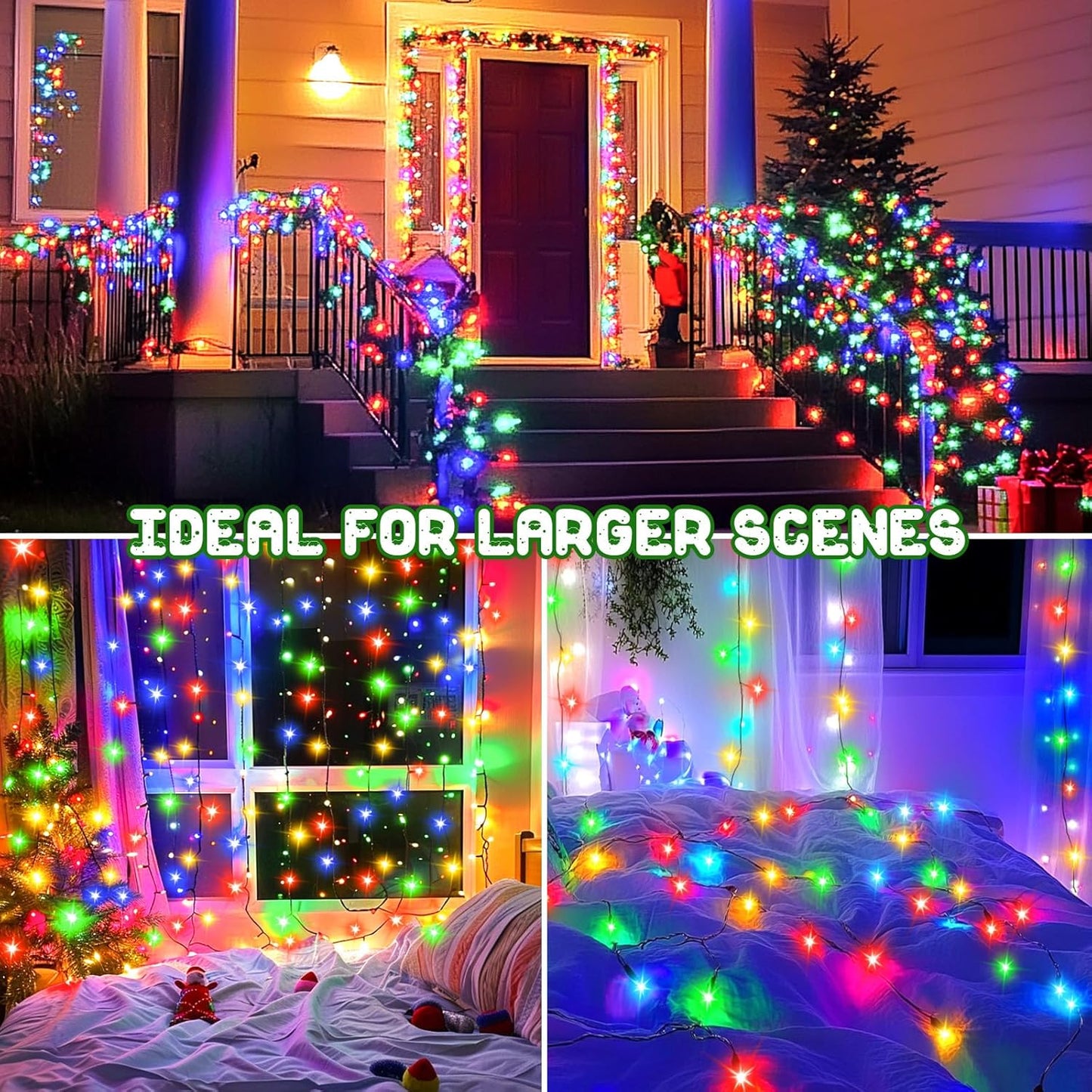Lumabelle Outdoor String Lights – IP65 Waterproof Patio and Garden Lighting, 100 LED 2-Pack