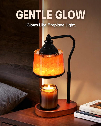 LumaGlow 3-in-1 Candle Warmer Lamp with Himalayan Salt Glow – Thoughtful Birthday Gift for Women Who Love Cozy Home Decor