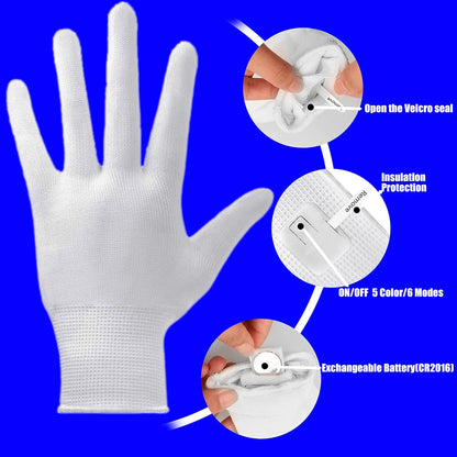 LumenGlow Kids Light Up Gloves - Halloween Party Favor and Stocking Stuffer with 5 LED Colors and 6 Light Modes for Ages 3-12