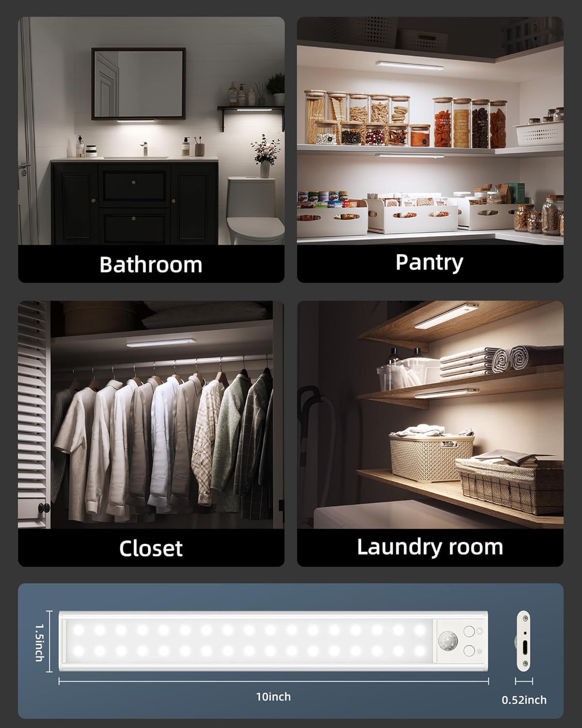 LUMENIX Aura Motion Cabinet Light – Flameless Nighttime Navigation for Kids and Seniors, Auto-Off