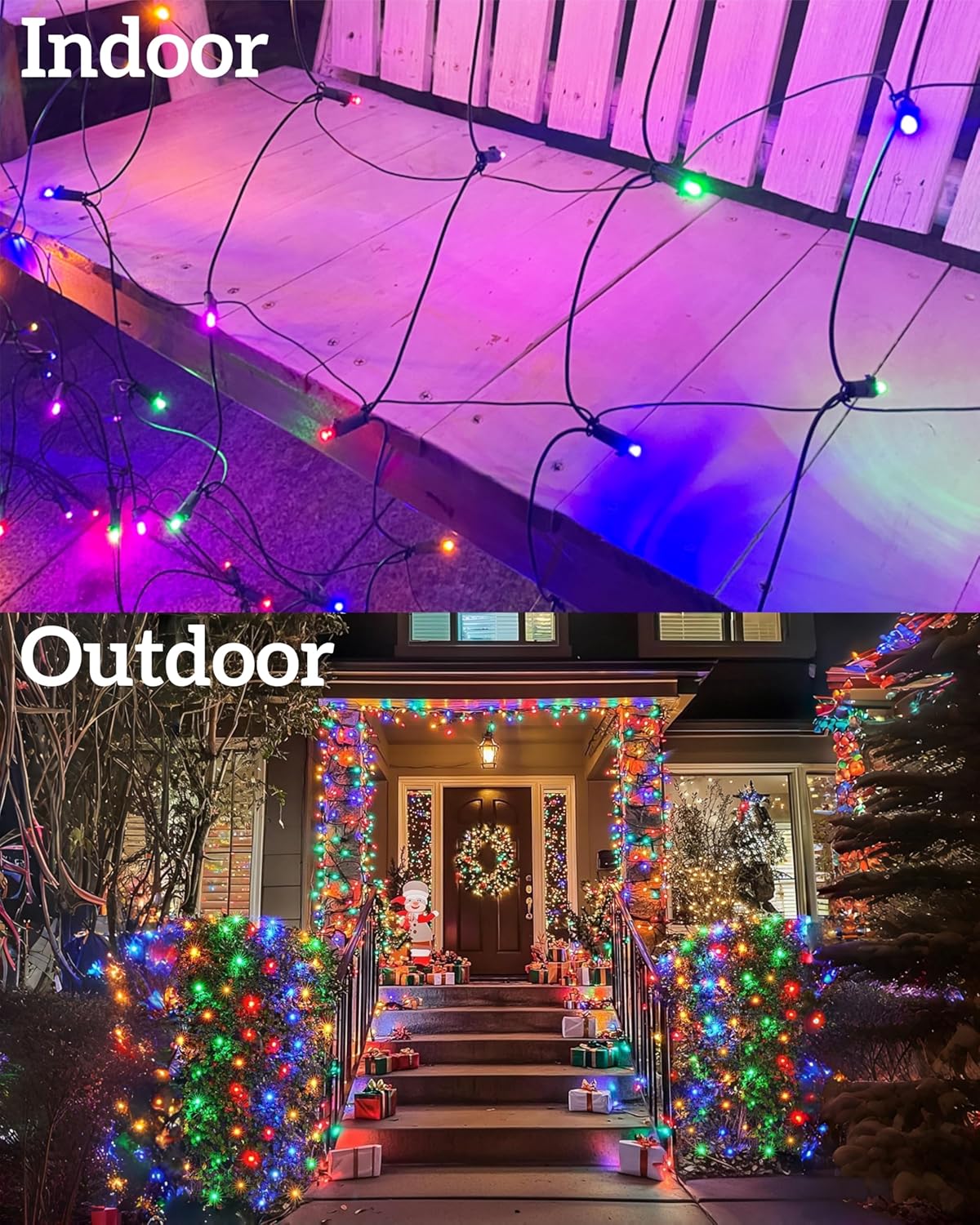 LumEver Holiday Net Lights 132 LED Connectable Outdoor Patio Camping String Decor Green Wire