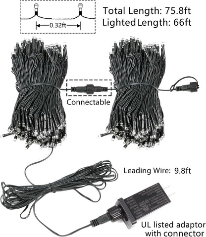Lumify 200 LED Green Wire Fairy Lights – Garden Fence and Backyard Curb Appeal Lighting with App Timer