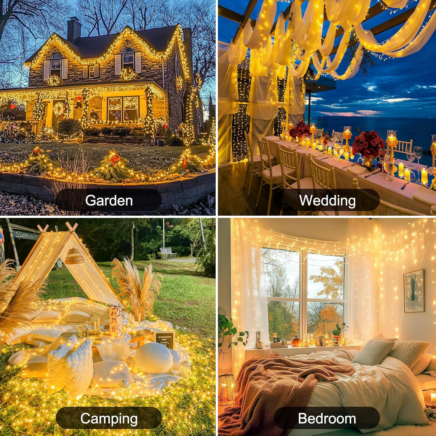Lumify Outdoor String Lights Battery Powered – Weatherproof 135ft Patio Lights for Backyard and Deck