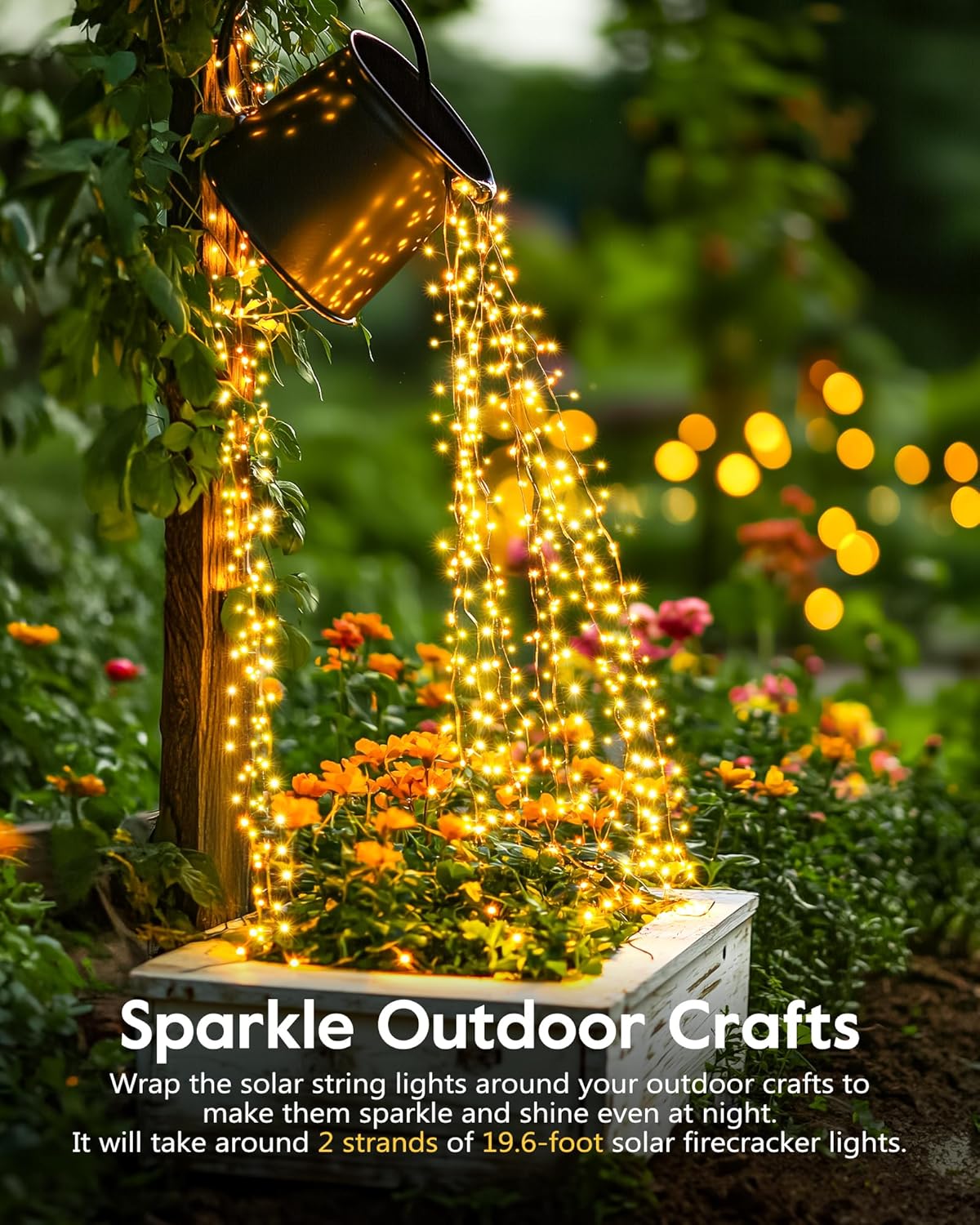 Lumify Solar Copper Wire Lights – Backyard Fence and Pergola Decor, 120 LED Twinkle