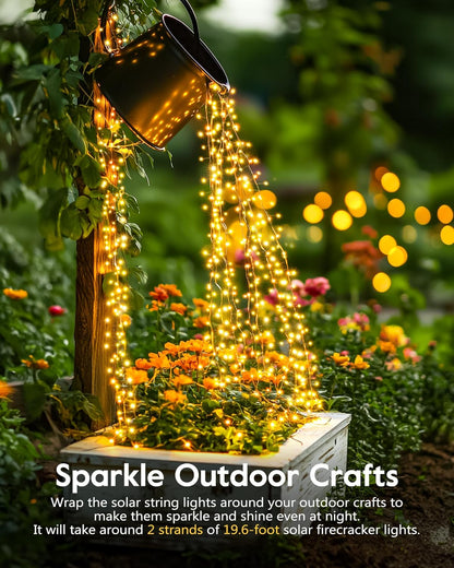 Lumify Solar Copper Wire Lights – Backyard Fence and Pergola Decor, 120 LED Twinkle
