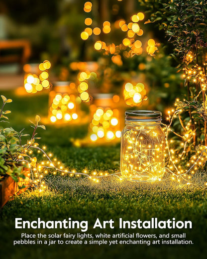 Lumify Solar Copper Wire Lights – Backyard Fence and Pergola Decor, 120 LED Twinkle