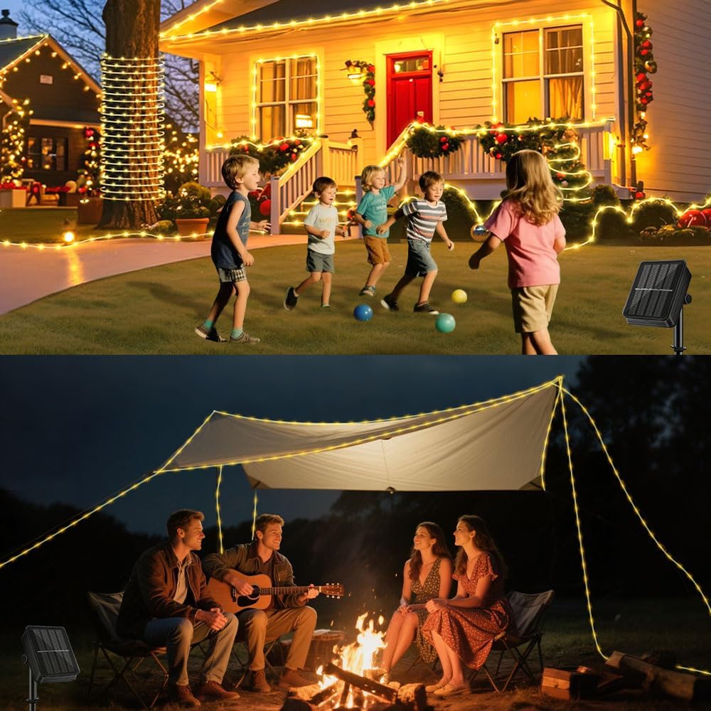 Lumify Solar Powered Rope Lights 100LED Flexible Tube Light for Pergola Fence Tree Wrap and Garden Ambiance