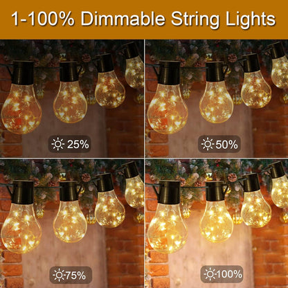 LumifyPro Bistro Style Hanging Lights 25ft Battery Powered, 20 Shatterproof Bulbs 2700K Cozy Living Room Aesthetic with Timer Remote