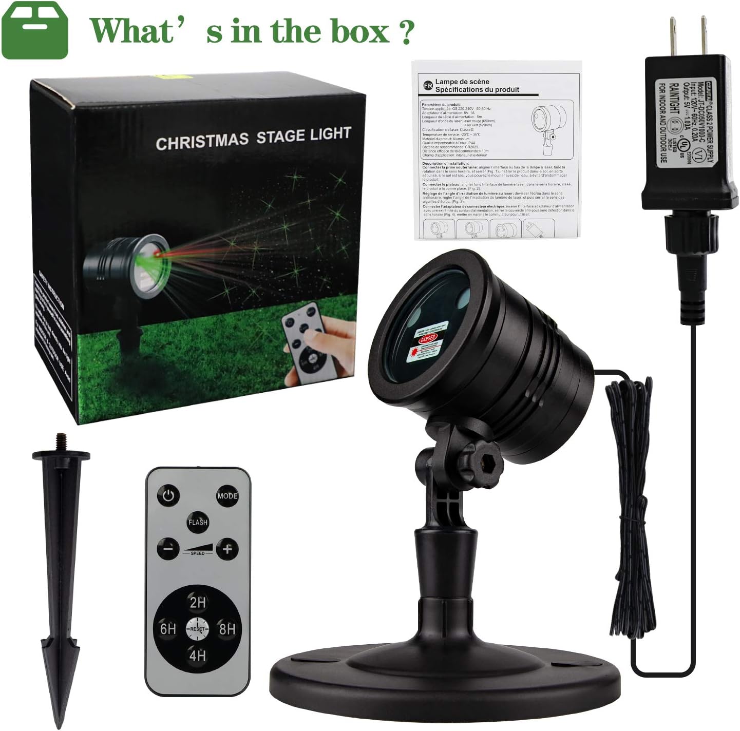 Lumilux Glow Star Projector – Cozy Living Room and Bedroom Ambient Light, Red and Green Star Patterns for Holiday Mood