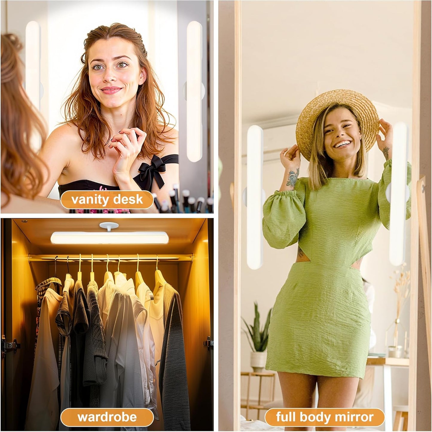 LUMIMUSE Cordless Vanity Light – Thoughtful Mother's Day Gift, Adjustable Makeup Lighting for Her Dressing Table