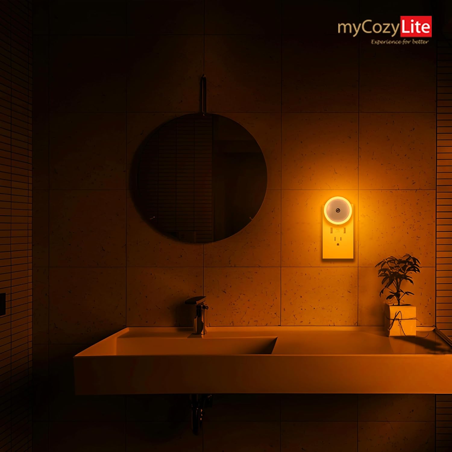 Lumina Minimal Night Light – Compact Plug-In Glow for Modern Bedroom and Hallway, Matte Frosted Finish