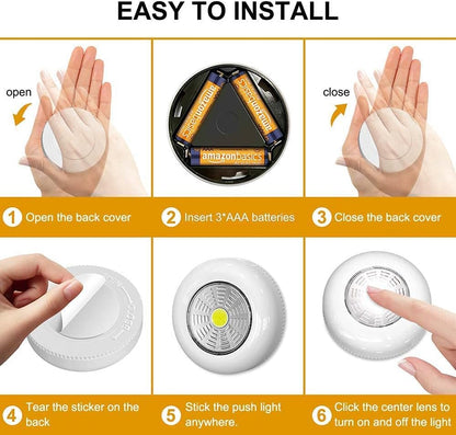 LuminAura LED Puck Lights – Flameless Kids Room Night Light, Touch-Activated Safe Puck