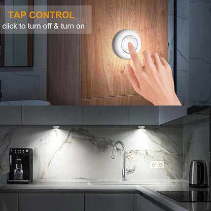 LuminAura LED Puck Lights – Flameless Kids Room Night Light, Touch-Activated Safe Puck