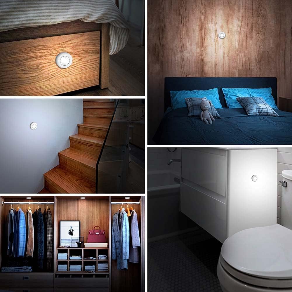 LuminAura LED Puck Lights – Flameless Kids Room Night Light, Touch-Activated Safe Puck