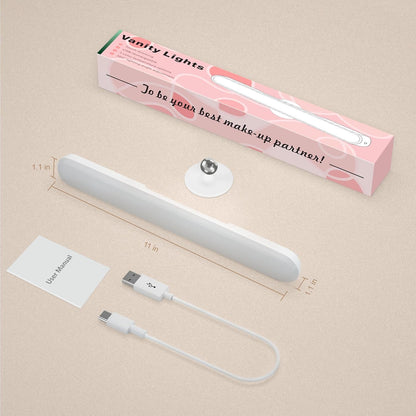 LuminGlow Stick On Mirror Light – Romantic Valentine's Day Gift for Wife, Dimmable Beauty Lighting