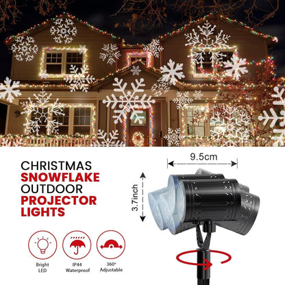 LUMINOUS Winters Night Snowflake Projector – Camping and Backyard Light, Portable Winter Ambiance