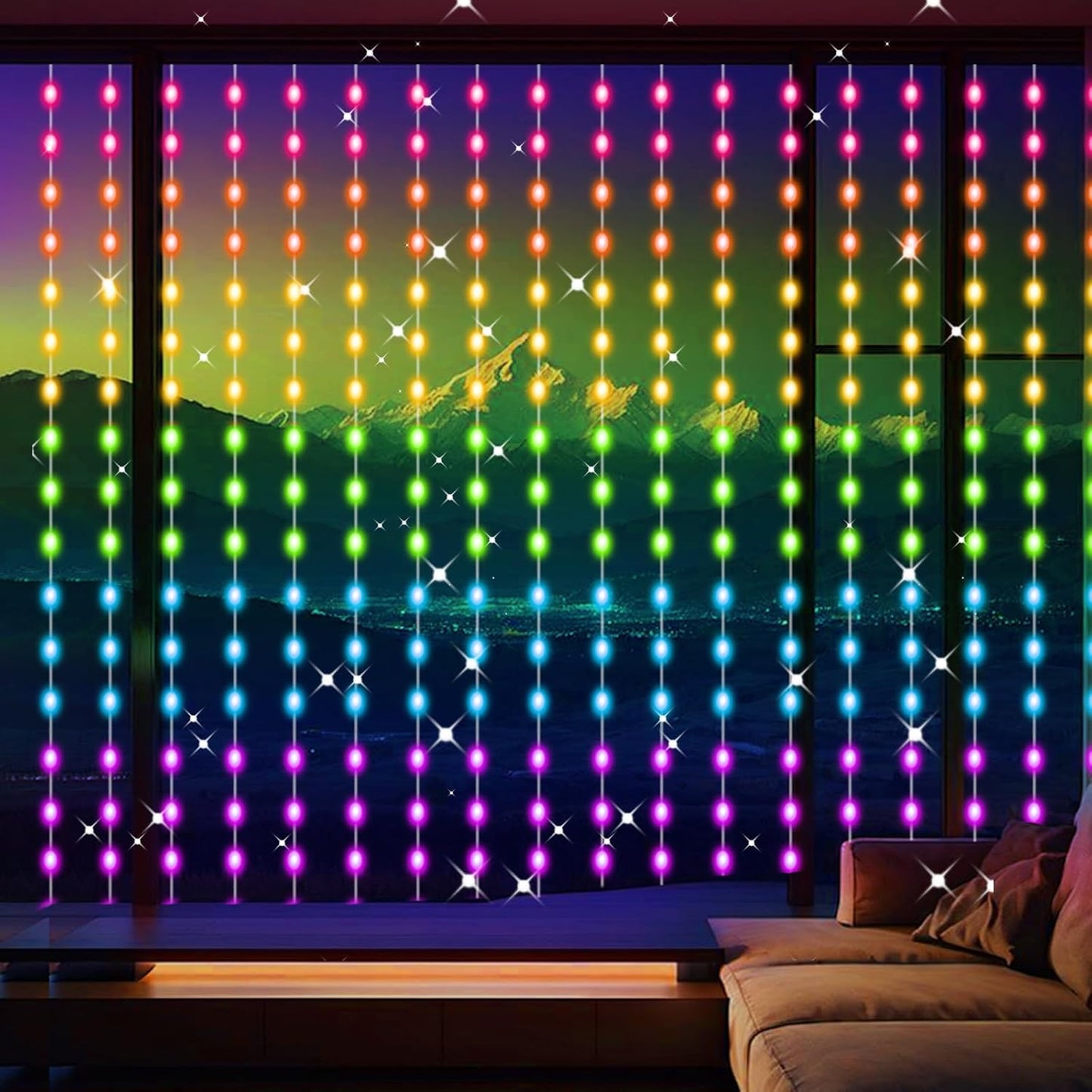 LuminVue Smart Curtain Lights – Focus Ritual Home Office Backdrop, Timer Scheduling App Controlled RGB