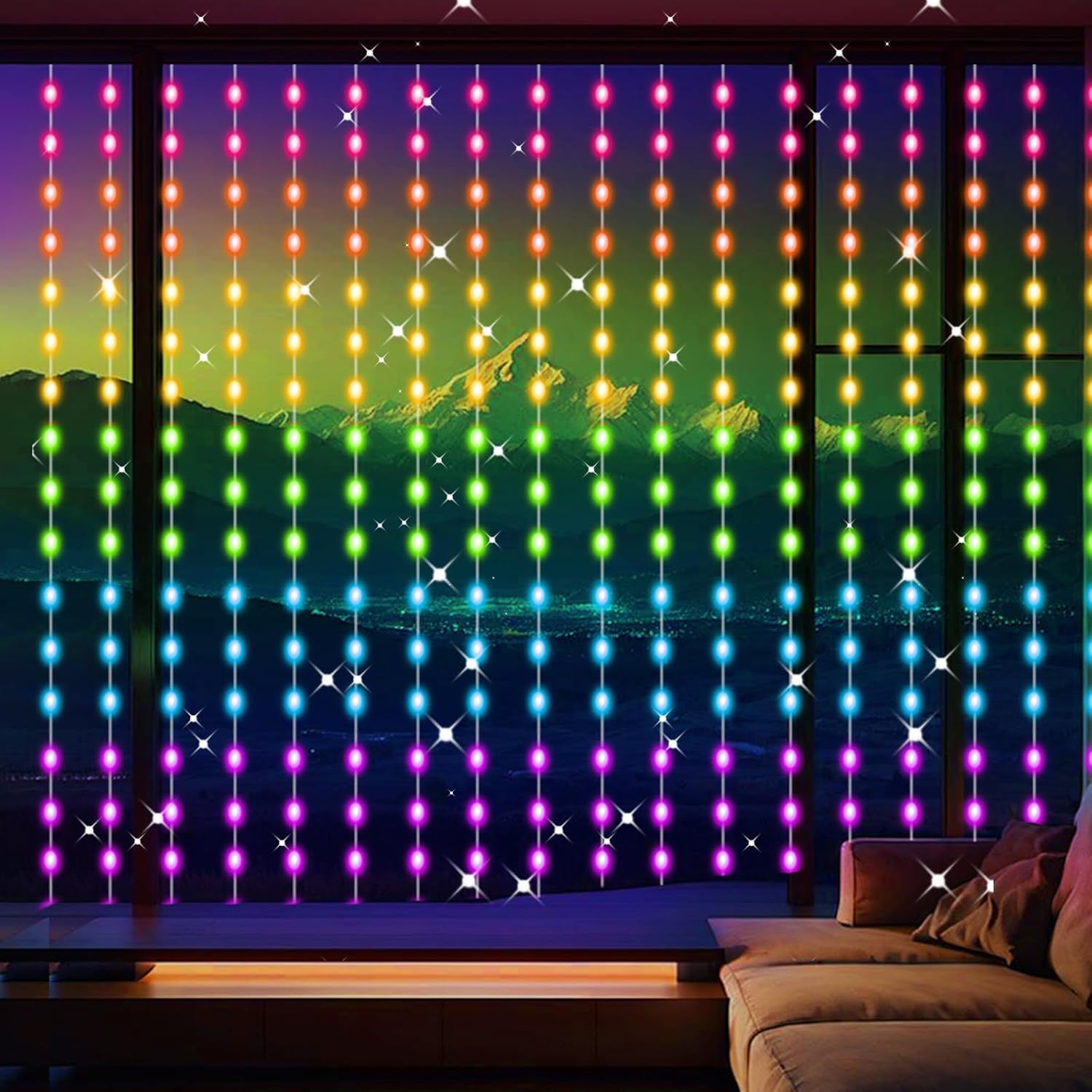 LuminVue Smart Curtain Lights – Focus Ritual Home Office Backdrop, Timer Scheduling App Controlled RGB