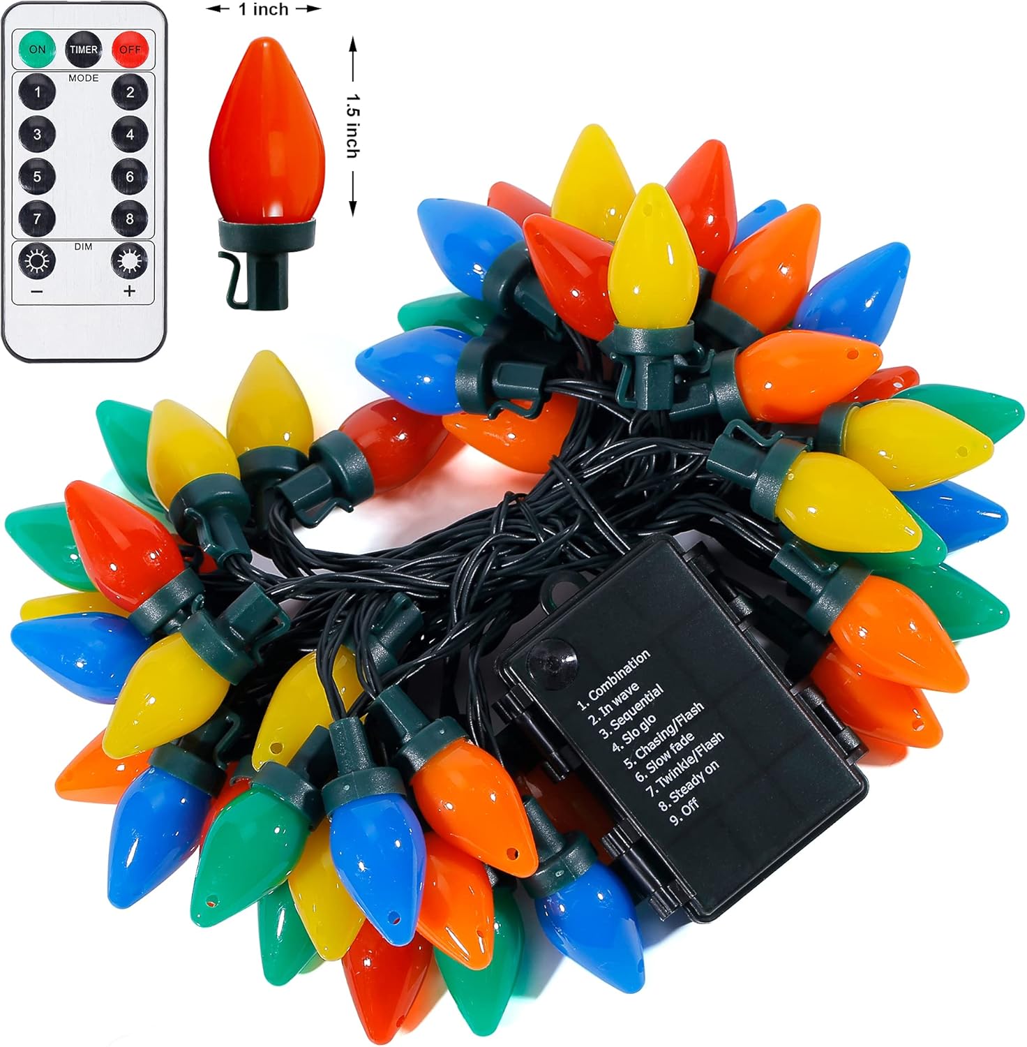 LumioGlow C7 String Lights - Thoughtful Housewarming Gift for Her with Remote and Timer