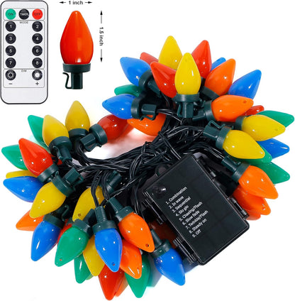 LumioGlow C7 String Lights - Thoughtful Housewarming Gift for Her with Remote and Timer