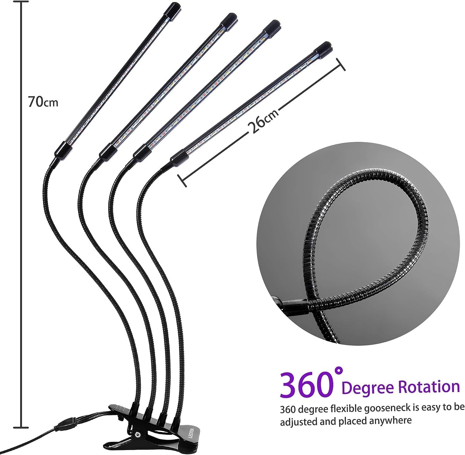 LUMIPRO Grow Light for Indoor Plants — Minimalist Clip-On Fixture for Clutter-Free Apartment Shelves and Clean Lines