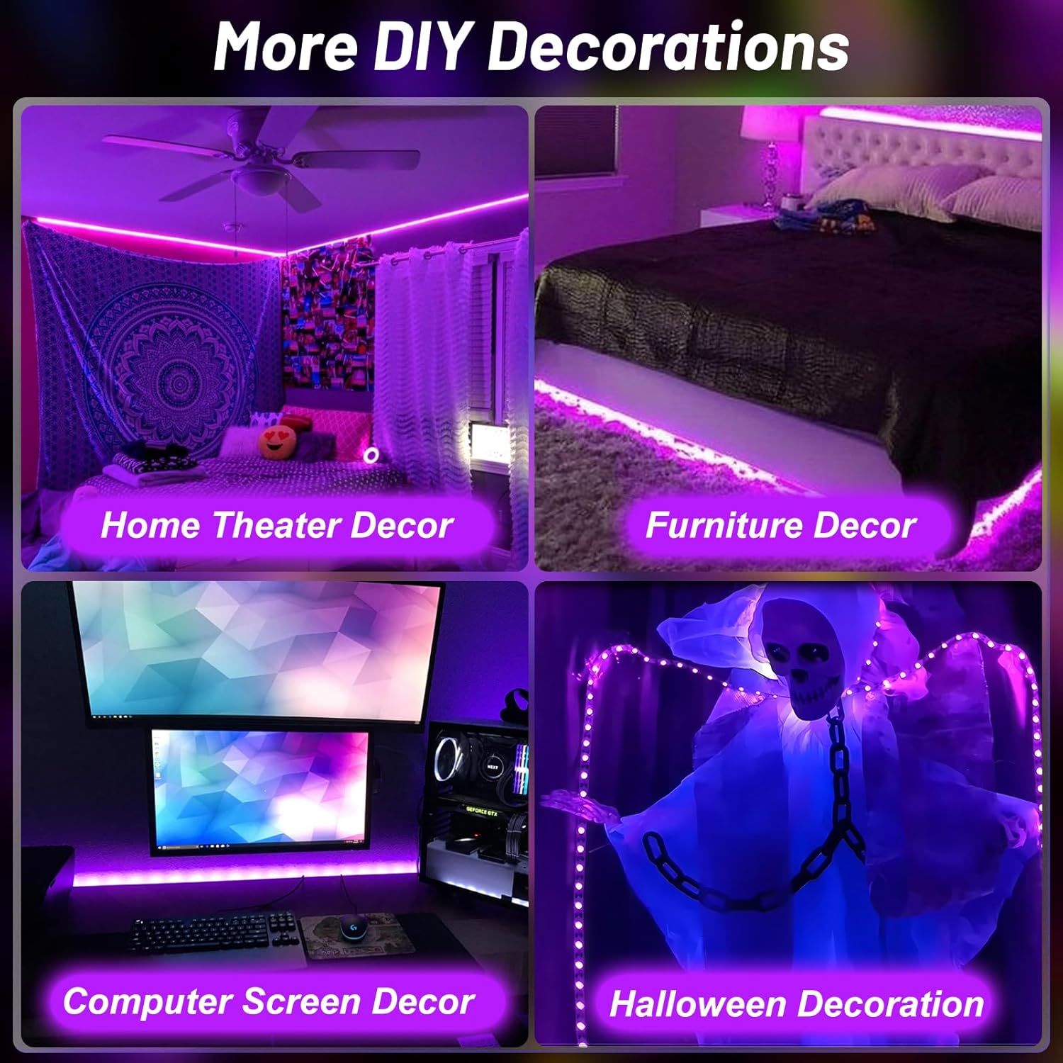 LumoGlow UV Strip Light – Child-Friendly Night Accent for Sleepovers and Reading Nooks